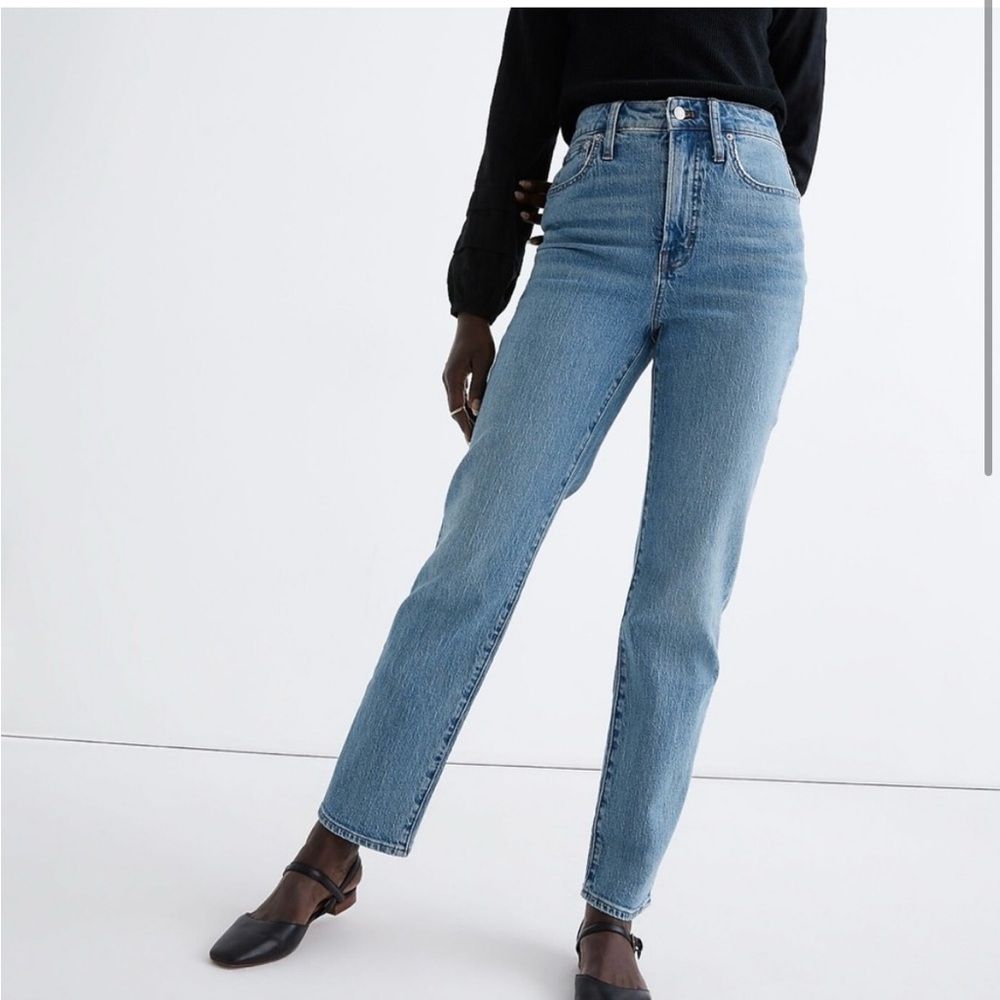 MADEWELL the tall curvy perfect vintage straight jean in hoye wash